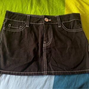 Black Denim Mini Skirt